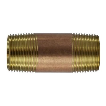 Midland Industries 1 X 3 RED BRASS NIPPLE 40103